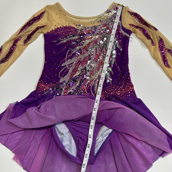 New Figure Skating Dress Size 10 (5~8T) with Hair Scrunchies (120~130cm) - Picture 13 of 14